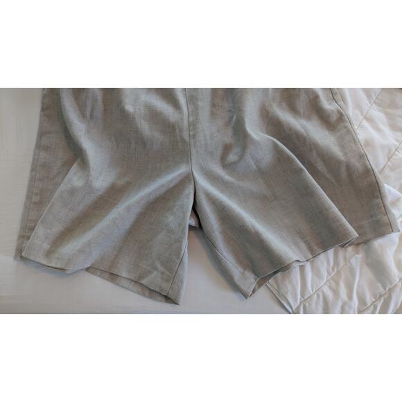 Avon Style Vintage Linen Blend Pleated Pull On Shorts - Picture 5 of 7